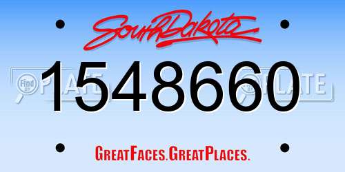 1548660 South Dakota License Plate