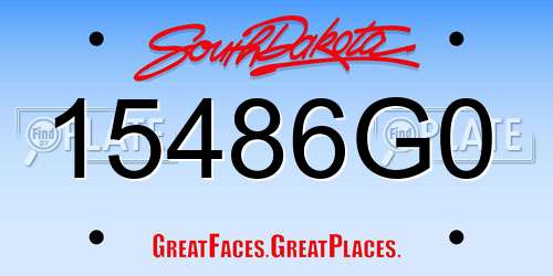 15486G0 South Dakota License Plate