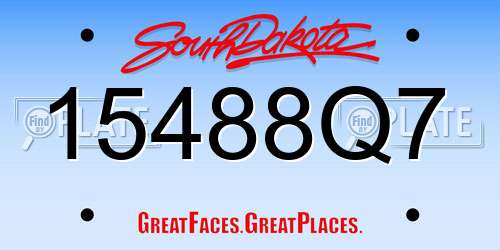 15488Q7 South Dakota License Plate
