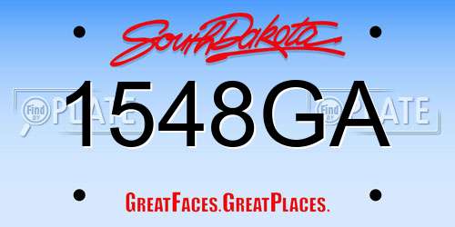 1548GA South Dakota License Plate
