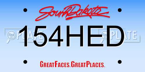 154HED South Dakota License Plate