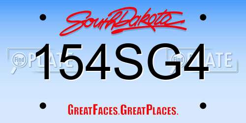 154SG4 South Dakota License Plate