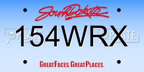 154WRX South Dakota License Plate