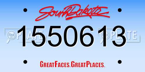 1550613 South Dakota License Plate
