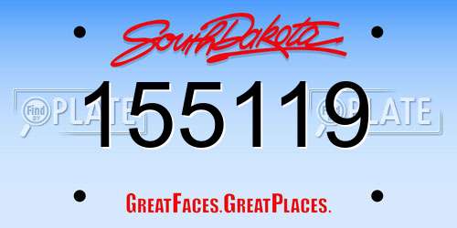 155119 South Dakota License Plate