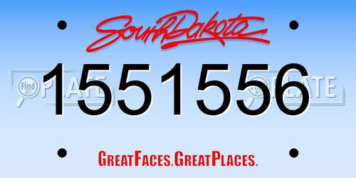 1551556 South Dakota License Plate