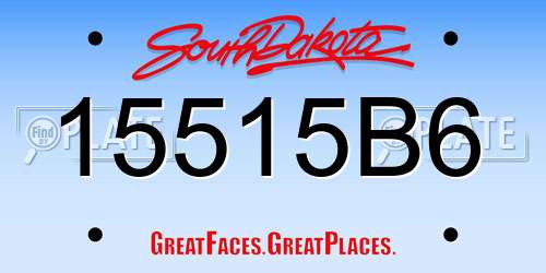 15515B6 South Dakota License Plate
