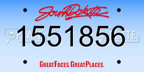 1551856 South Dakota License Plate