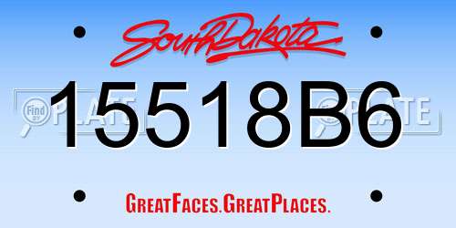 15518B6 South Dakota License Plate