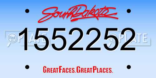 1552252 South Dakota License Plate