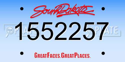 1552257 South Dakota License Plate