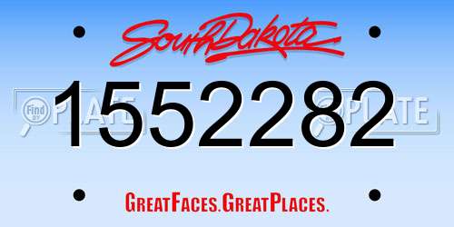 1552282 South Dakota License Plate