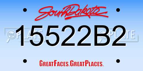 15522B2 South Dakota License Plate