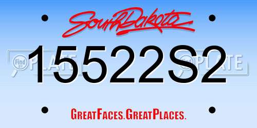 15522S2 South Dakota License Plate