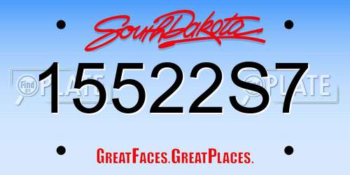 15522S7 South Dakota License Plate