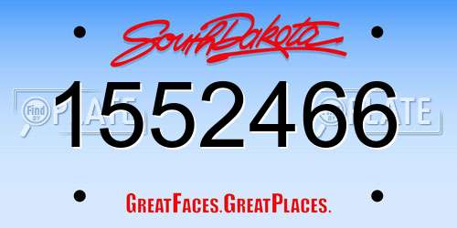 1552466 South Dakota License Plate