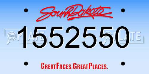 1552550 South Dakota License Plate