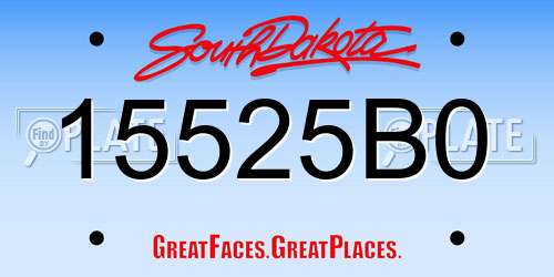15525B0 South Dakota License Plate