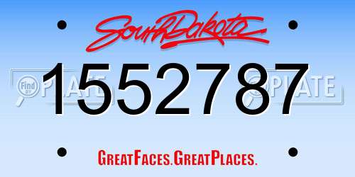 1552787 South Dakota License Plate