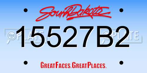 15527B2 South Dakota License Plate