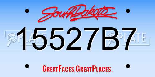 15527B7 South Dakota License Plate