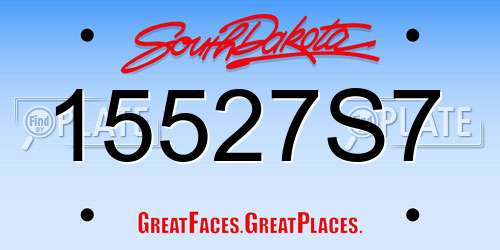 15527S7 South Dakota License Plate