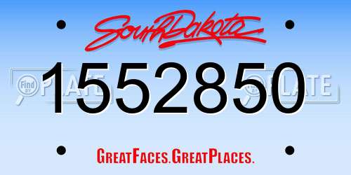 1552850 South Dakota License Plate