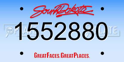 1552880 South Dakota License Plate