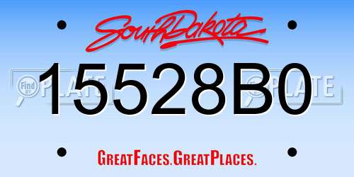15528B0 South Dakota License Plate