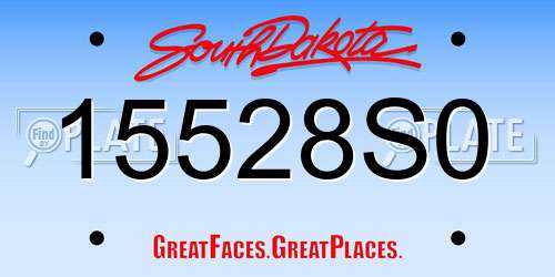 15528S0 South Dakota License Plate