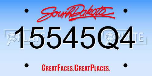15545Q4 South Dakota License Plate