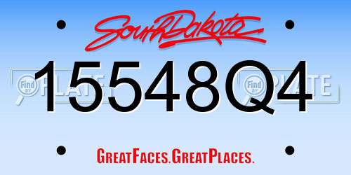 15548Q4 South Dakota License Plate