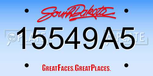15549A5 South Dakota License Plate