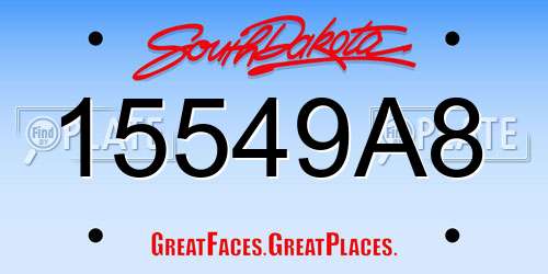15549A8 South Dakota License Plate