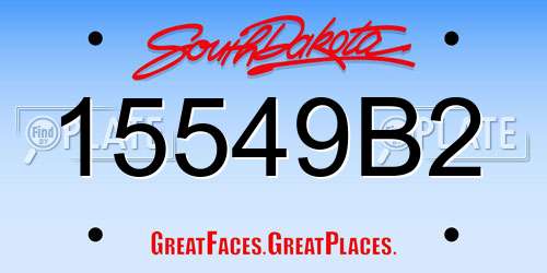 15549B2 South Dakota License Plate