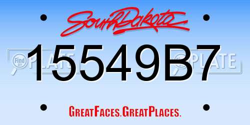15549B7 South Dakota License Plate