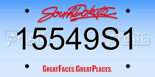 15549S1 South Dakota License Plate