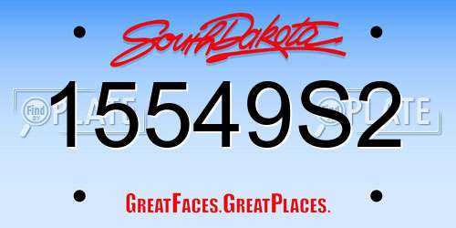 15549S2 South Dakota License Plate
