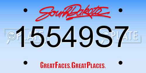 15549S7 South Dakota License Plate
