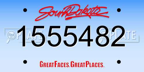 1555482 South Dakota License Plate