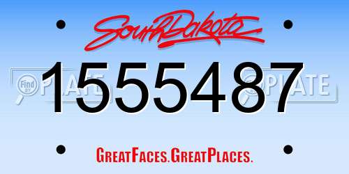 1555487 South Dakota License Plate