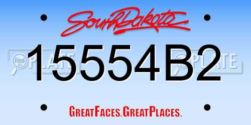 15554B2 South Dakota License Plate