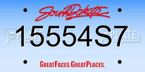 15554S7 South Dakota License Plate