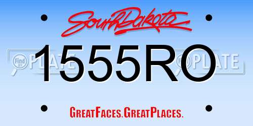 1555RO South Dakota License Plate