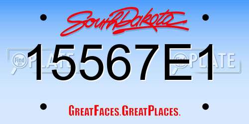 15567E1 South Dakota License Plate