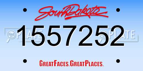 1557252 South Dakota License Plate