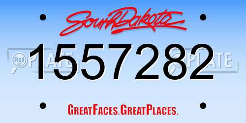 1557282 South Dakota License Plate