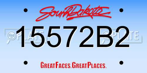 15572B2 South Dakota License Plate
