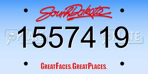1557419 South Dakota License Plate