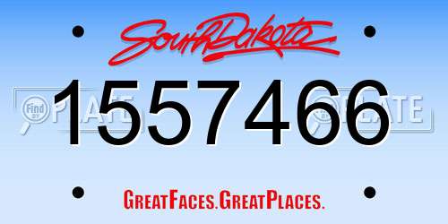 1557466 South Dakota License Plate